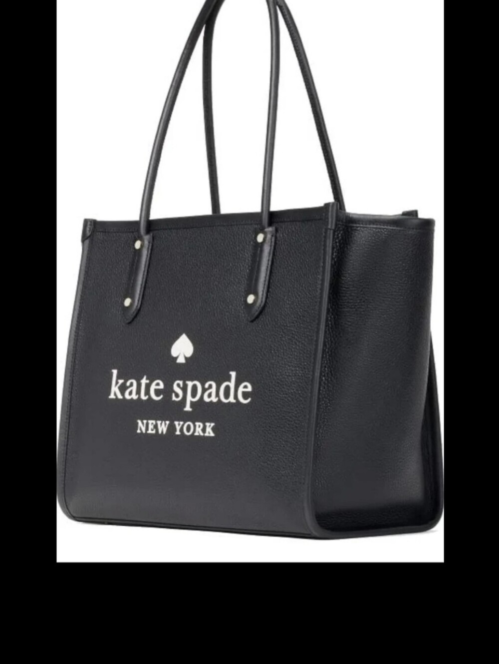 Kate Spade New York Black Leather Tote Large Shoulder Bag Logo RETAILS FOR $399 - Picture 11 of 11